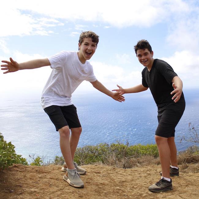 Ethan Wacker (Left) enjoying his time in April 2018