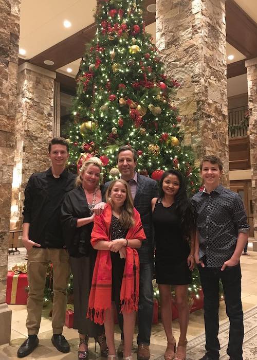 Ethan Wacker with family wishing everyone Merry Christmas in December 2017