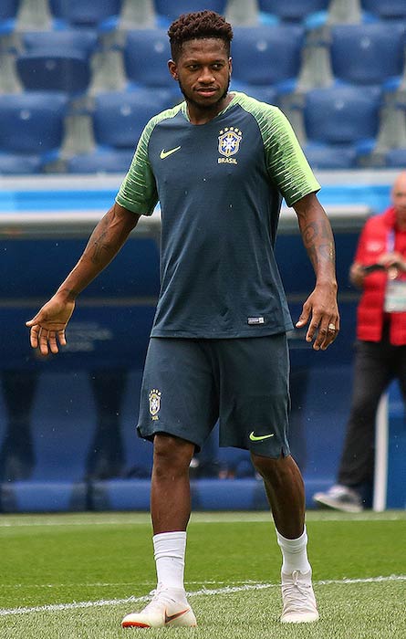 Fred of Brazil preparing before their match with Costa Rica in June 2018