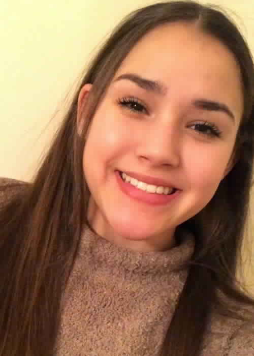 Gracie Haschak in a selfie in January 2018