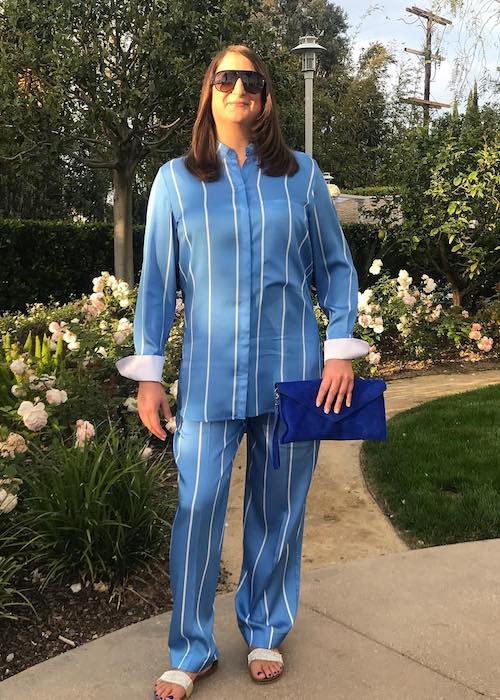 Honey G wearing Victoria Beckham dress during a wedding in May 2018