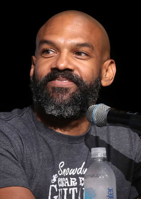 Khary Payton speaking at the 2017 San Diego Comic-Con International