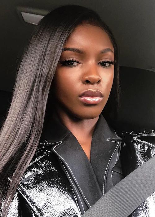 Leomie Anderson in a car selfie in March 2018