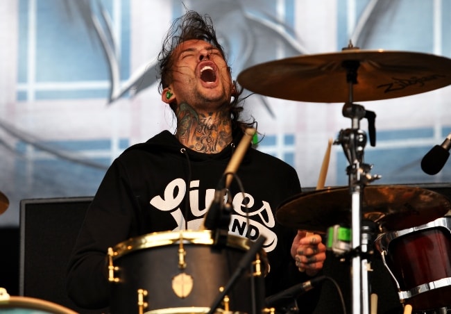 Mike Fuentes of Pierce the Veil performing in the music festival Rock am Ring in 2013