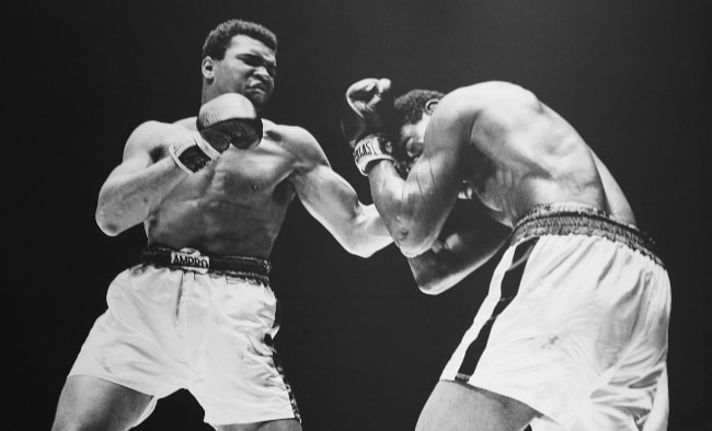 Muhammad Ali during a boxing match against Ernie Terrell in 1967 at Houston Astrodome, Houston, Texas