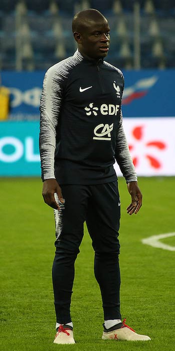 N'Golo Kanté of France preparing for a match with Russia in March 2018
