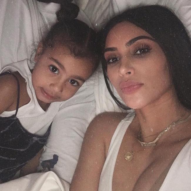 North West with her mother Kim Kardashian in a selfie in May 2018
