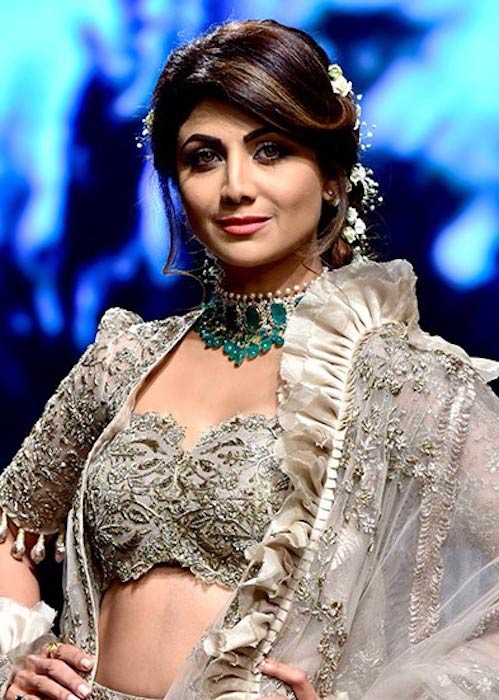 Shilpa Shetty during a ramp walk at the Lakme Fashion Week 2018