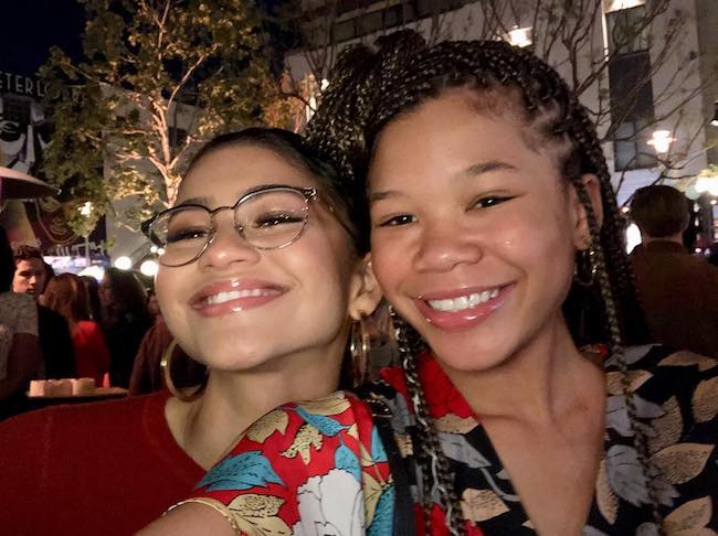 Storm Reid (Right) and Zendaya at Sony Pictures Studios in April 2018