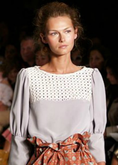 Tatyana Usova modeling at the Cynthia Rowley spring 2007 show