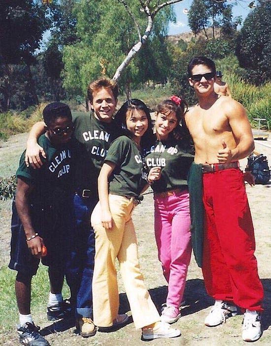 Thuy Trang with Power Rangers cast members