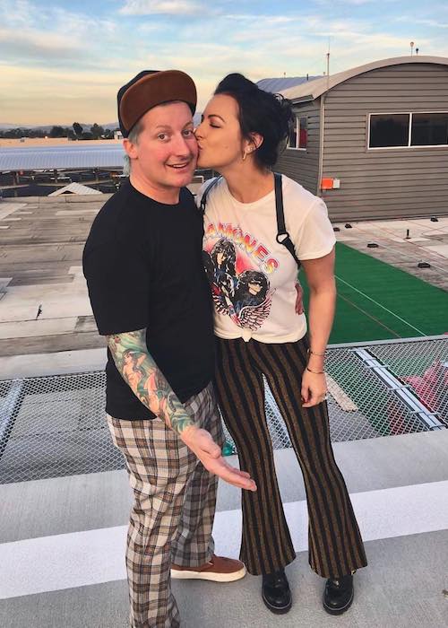 Tré Cool with Sara Rose Lipert in December 2017