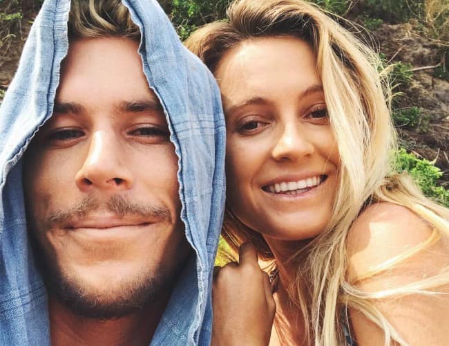Alana Blanchard and Jack Freestone in a selfie in May 2017