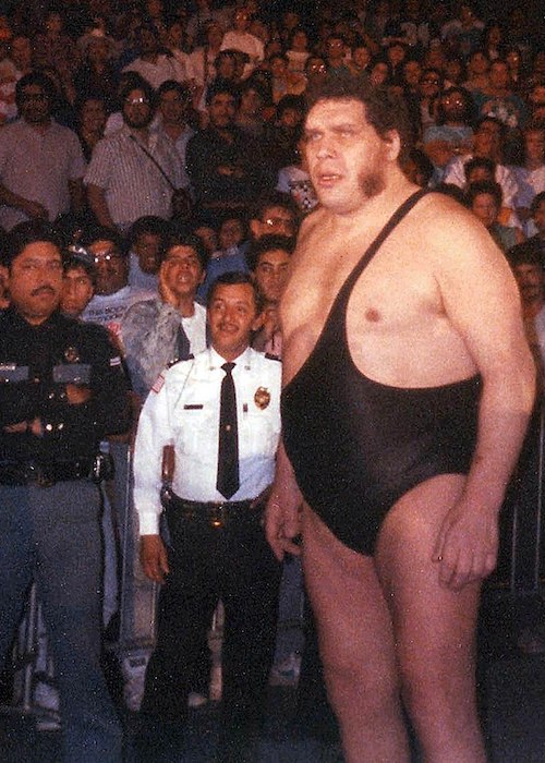 André the Giant photographed while walking towards the ring in the late 1980s