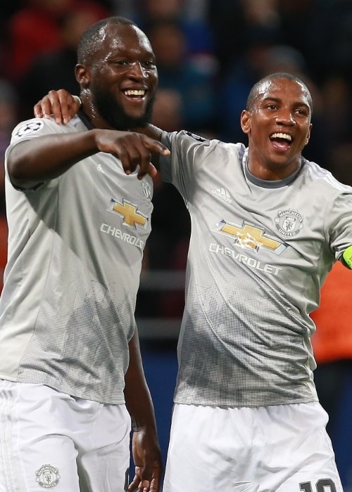 Ashley Young (Right) with Romelu Lukaku in September 2017