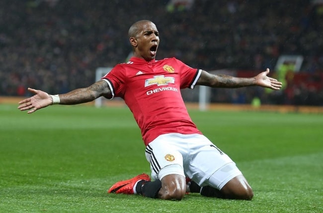 Ashley Young during a match in November 2017