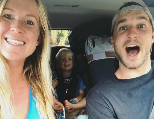 Bethany Hamilton in a selfie with her family in January 2018