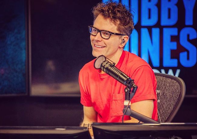 Bobby Bones during his radio show in 2019