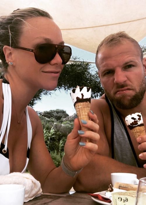 Chloe Madeley having ice-cream with James Haskell in June 2018