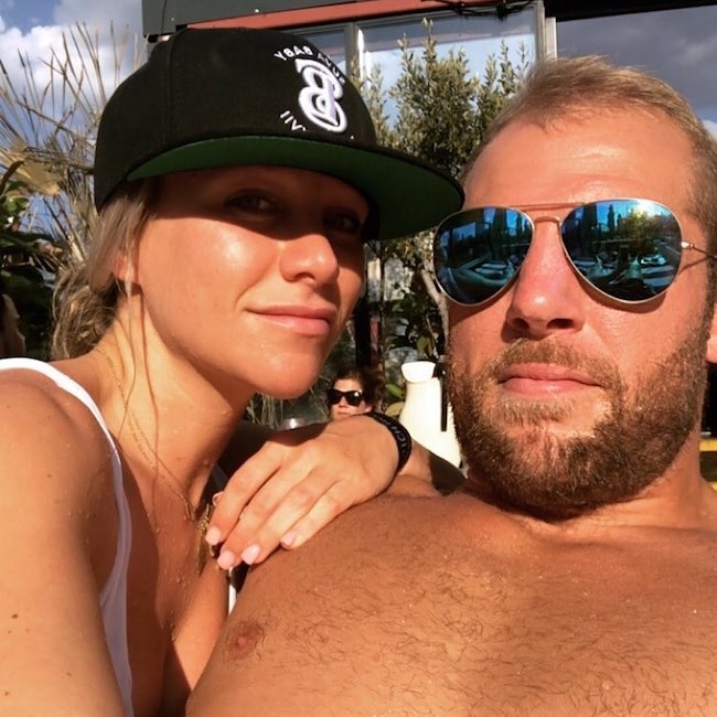 Chloe Madeley with James Haskell in July 2018