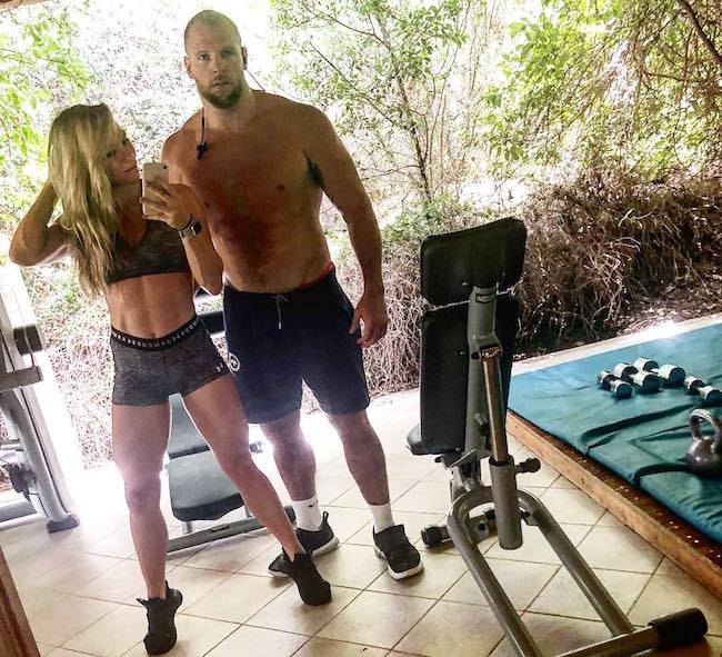 Chloe Madeley with her boyfriend James Haskell at Resort Valle dell'Erica Thalasso & SPA 5 stelle in Sardegna in June 2018