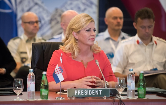 Croatian President Kolinda Grabar-Kitarović at the NATO Military Committee Conference in Split, Croatia in 2016