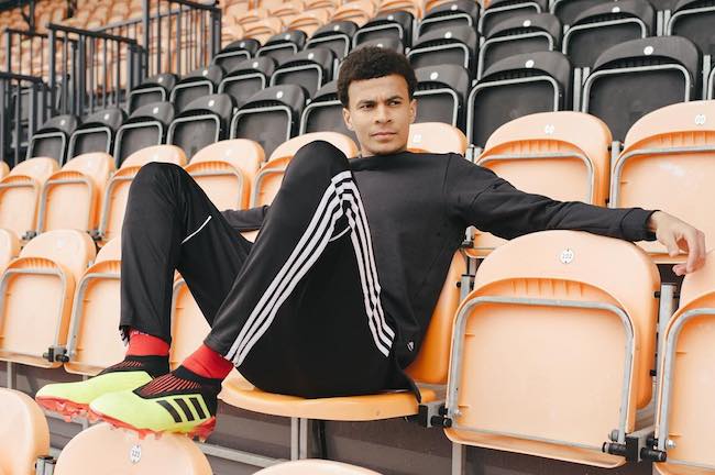 Dele Alli promoting Adidas cleats in May 2018