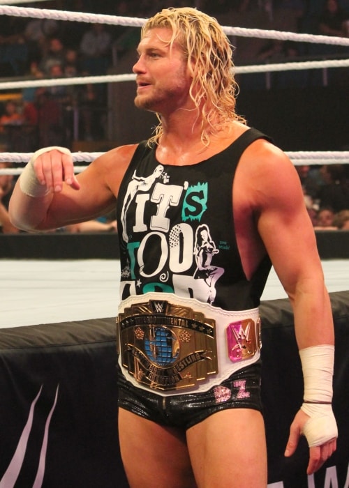 Dolph Ziggler as a WWE Intercontinental Champion in September 2014