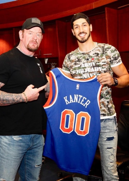 Enes Kanter with the Undertaker in July 2018