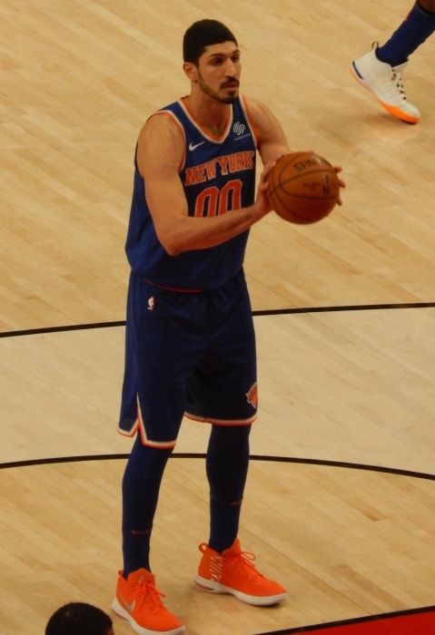 Enes kanter during a match against the Portland Trail Blazers in March 2018