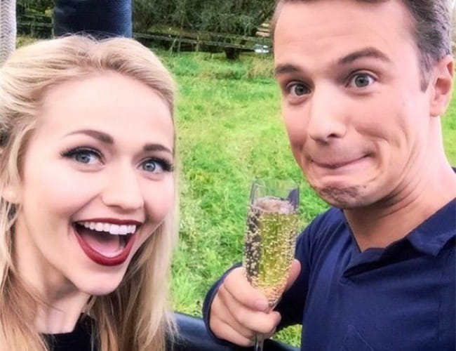 Freddie Stroma and Johanna Braddy in a selfie in May 2016