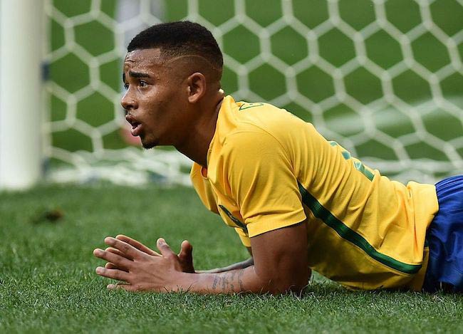 Gabriel Jesus on the playing field in a 2016 match at Rio Olympics