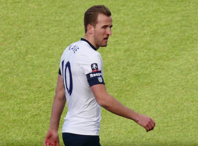 Harry Kane in a game against Colchester United in the FA Cup in 2016