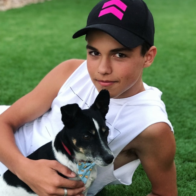 Harvey Petito with his pet dog in February 2018