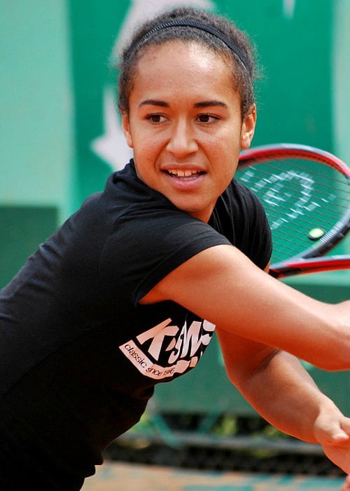 Heather Watson on the practice court in May 2012