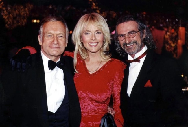 Hugh Hefner (Left) with Lillian Muller and Maurice Rinaldi (Right) as seen in 2012