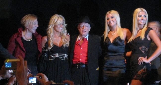 Hugh Hefner with the Playboy Bunnies in September 2009