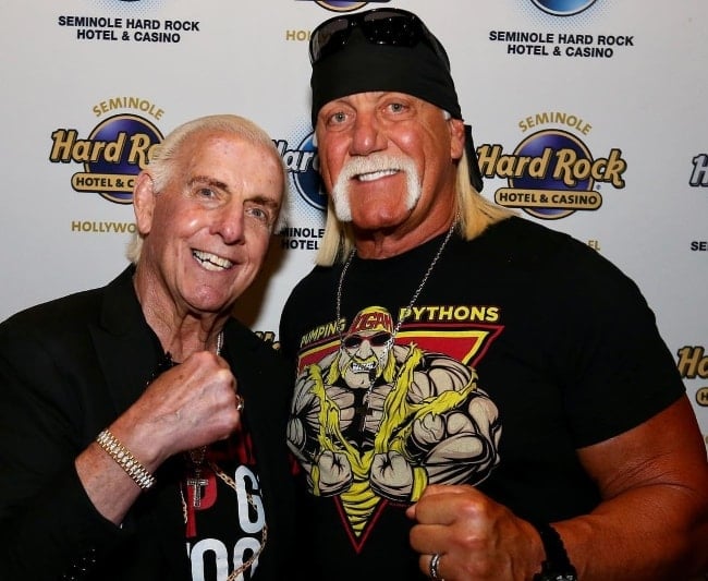 Hulk Hogan (Right) with Ric Flair at the Hard Rock Holly Hotel & Casino in June 2018