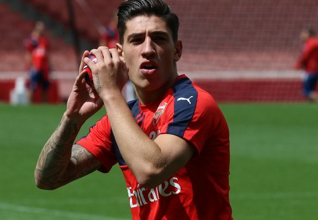 Héctor Bellerín during the 2015 Arsenal Members' Day Open training session