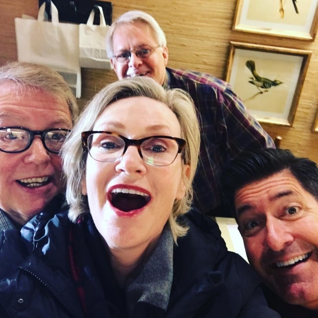 Jane Lynch in a group selfie in December 2017