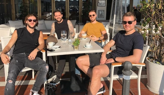 Jordan Henderson with his mates in an Instagram picture in February 2018