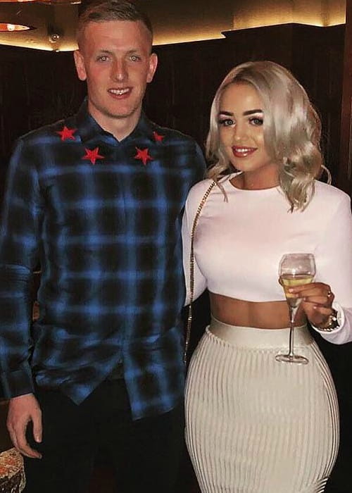 Jordan Pickford and Megan Davison as seen in March 2018