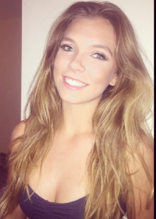 Katie Boulter in a wide grin in September 2015