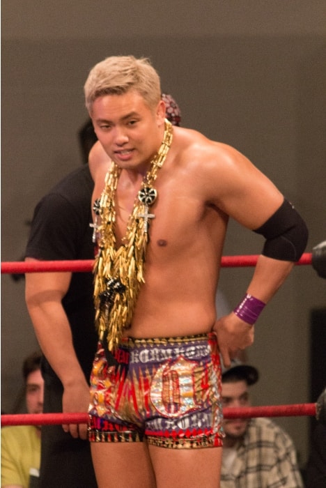 Kazuchika Okada during the Border City Wrestling's East Meets West show at St. Clair College in Windsor in May 2014