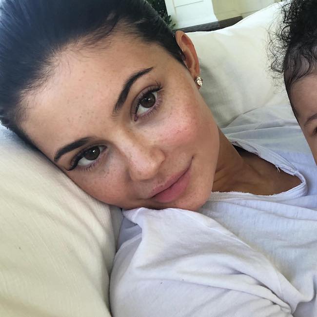 Kylie Jenner in a makeup free picture in June 2018