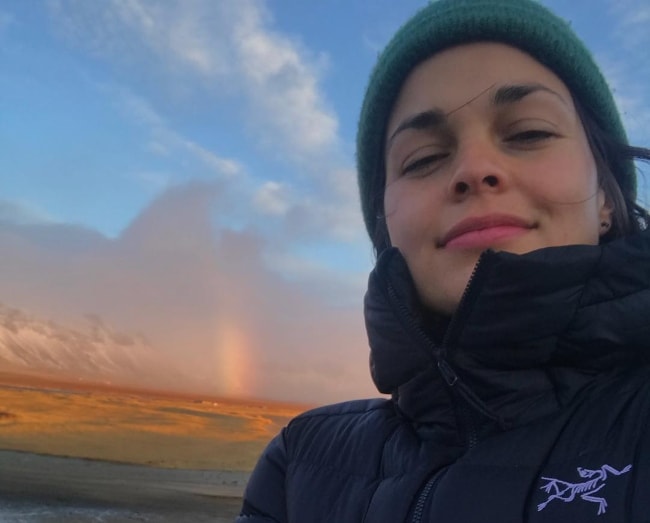 Lina Esco in a kaledioscopic selfie at Snæfellsnes Peninsula, Iceland in December 2017