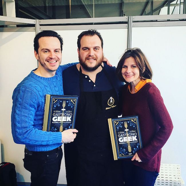 Louise Brealey with Thibaud Villanova and Andrew Scott in 2016