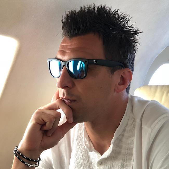 Mario Mandžukic wearing Ray-Ban shades as seen in May 2018