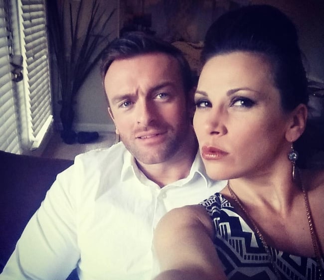 Mickie James in a selfie with Nick Aldis in May 2016