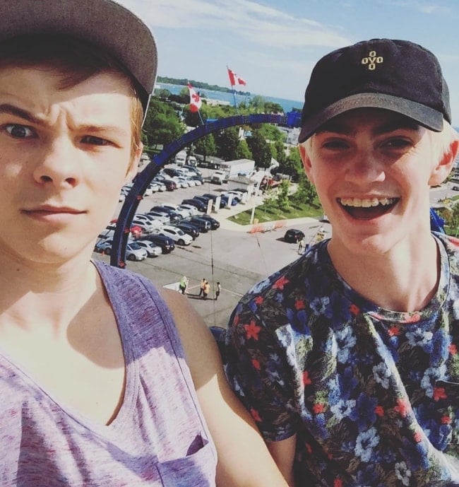 Nicholas Hamilton (left) with Logan Thompson (right) in an Instagram selfie August 2016